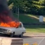 TBMM binası önünde beyaz Toros ateşe verildi